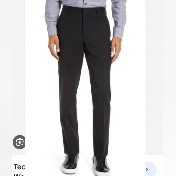 Nordstrom Tech Smart Trim Fit Black Performance Dress Pants 36x30 NWT